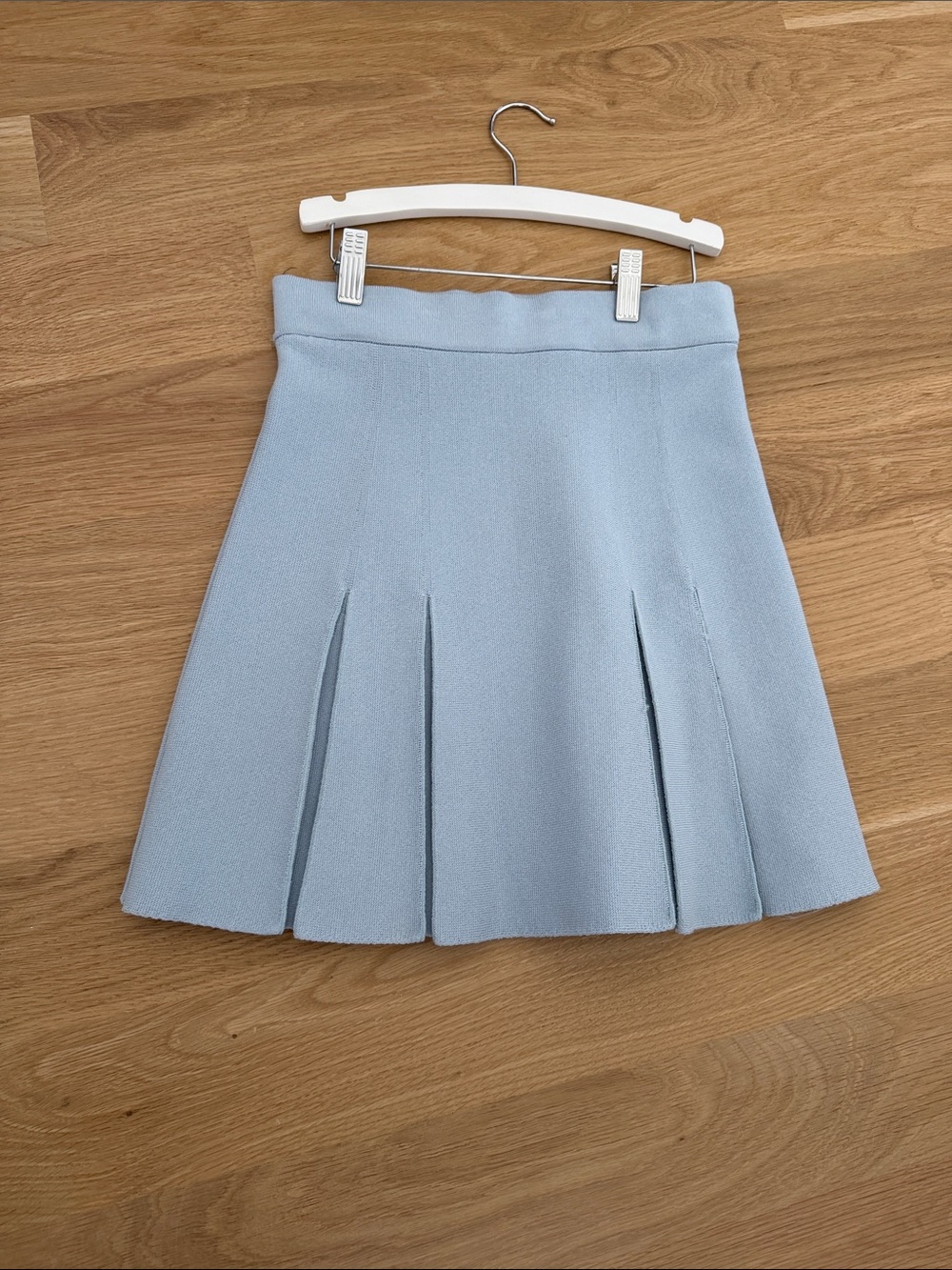 Zara Light Blue Pleated A-Line Women's Skirt size small